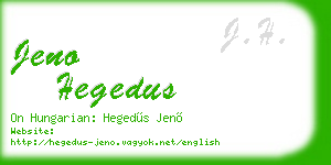jeno hegedus business card